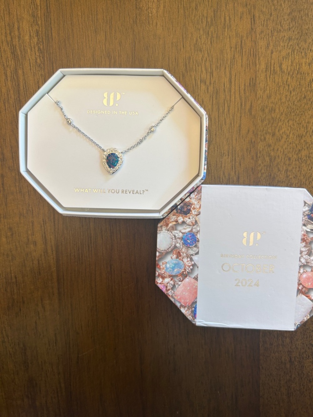 Bomb Party October 2024 Teardrop Opal Pendant Necklace